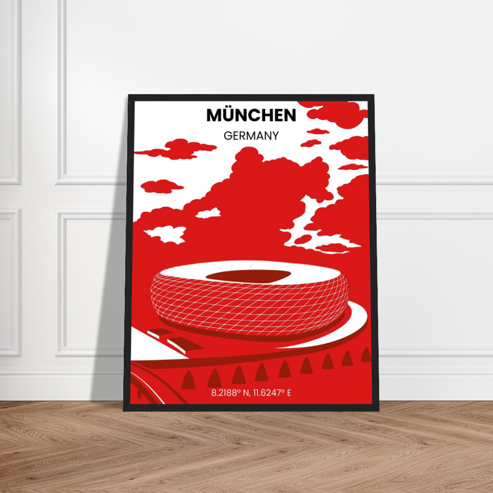 Stadion Illustration Poster München Line-Stil - WALLSTREET Design