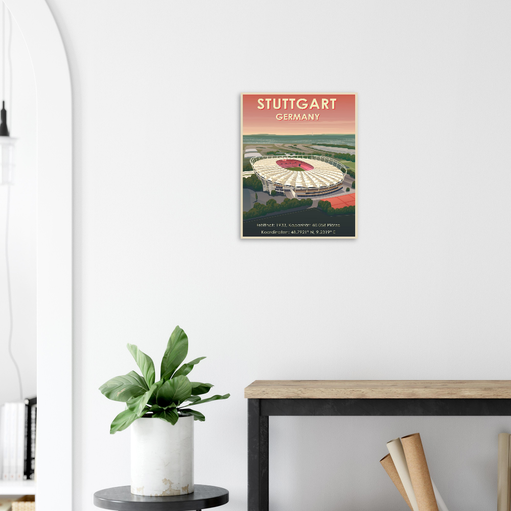 Stadion Illustration Poster Stuttgart