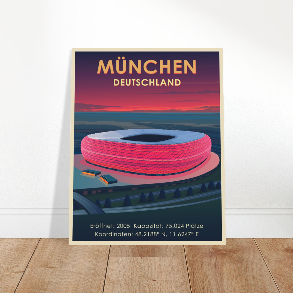 Stadion Illustration Poster München