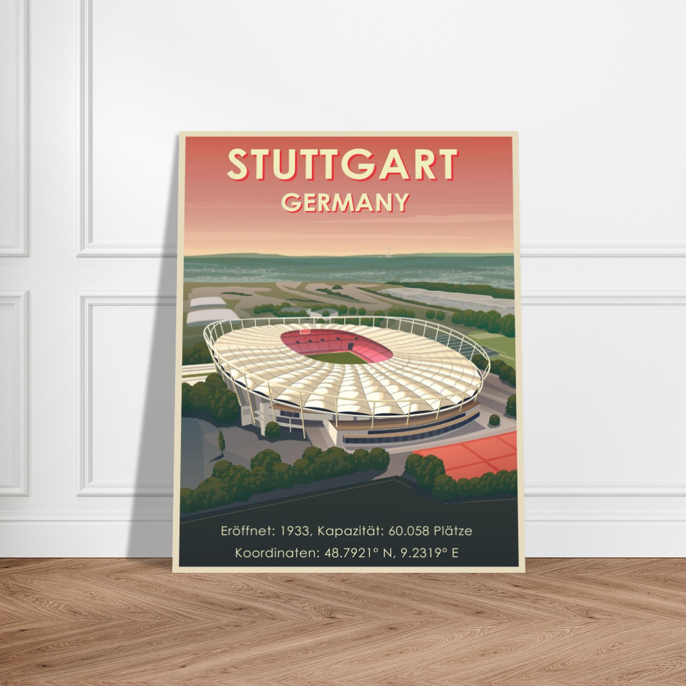 Stadion Illustration Poster Stuttgart