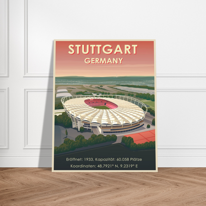 Stadion Illustration Poster Stuttgart