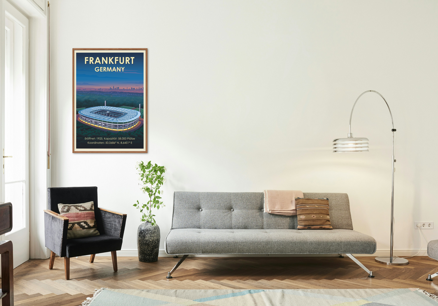 Stadion Illustration Poster Frankfurt